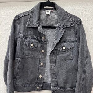 American Apparel Gray Denim Jacket XXS Cropped Trucker Jean Jacket